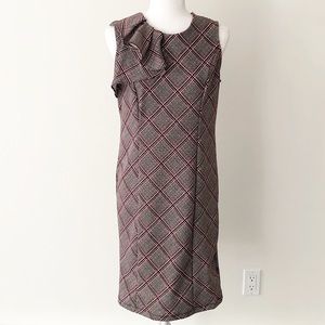 Liz Claiborne | Plaid Ruffle Sheath Dress